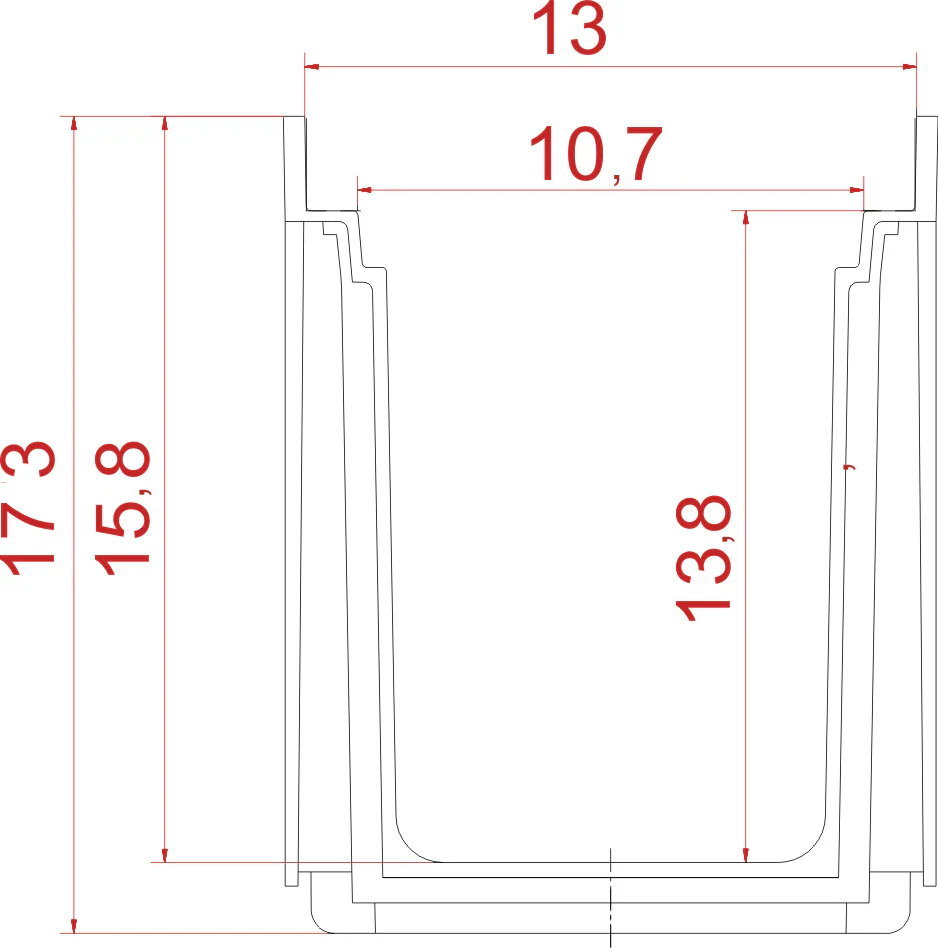 Canal Evolution com Grelha PP  Preta H desde 8.5cm - Image 8